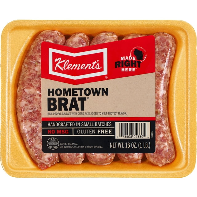 Klement's Fresh Bratwurst, 16 oz