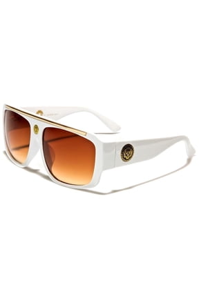 Adult Unisex Brow Bar Flat Top Hip Hop Rapper Retro Aviator Sunglasses