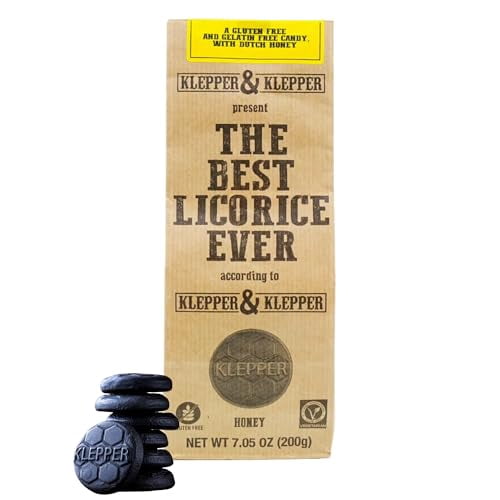 Klepper & Klepper - Honey Licorice The Best Licorice Ever Premium Organic Honey Vegetarian, Gluten Free, Gelatine Free, No SOYA or Nuts 200g Recyclable Bag-Pack of 3