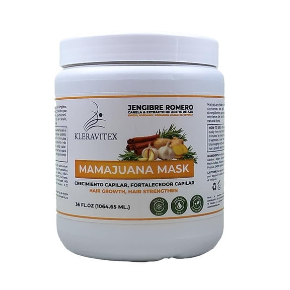 Kleravitex Mamajuana Hair Mask - Deep Treatment with Ginger, Rosemary, Cinnamon & Garlic Oil Extract - Hair Mask for Dry Damaged Hair and Growth, Paraben & Sulfate Free Hair Treatment 36 OZ