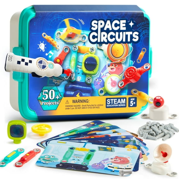 Klever Kits Electronic Circuits Toys 50+ Projects with Electronic Drill, Space-Themed STEM Educational Toy Science Kits for Kids Aged 5 6 7 8+
