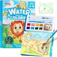 thumbnail image 1 of Klever Kits 35-Page Water Coloring Book Set, Mess-Free Painting with Animals, Ocean and Forest Themes, Includes Glow-in-the-Dark Designs and 3 Brushes, 1 of 10