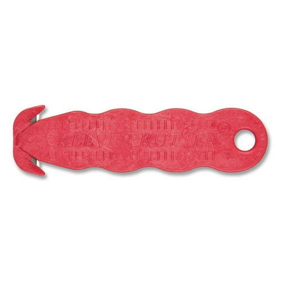 Klever Kutter Safety Cutter, 3 Razor Blades, 1" Blade, 4" Plastic Handle, Red | Bundle of 2