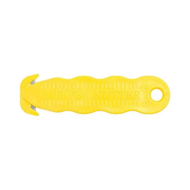 KUTTER Safety Cutter, Fixed Blade, Safety Recessed, 4-5/8 in, Textured Grip, Yellow, 10PK