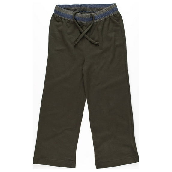 Kleverkids Boys Casual Pants – Soft Cotton, Pull-On/Drawstring Closure, Olive, 6