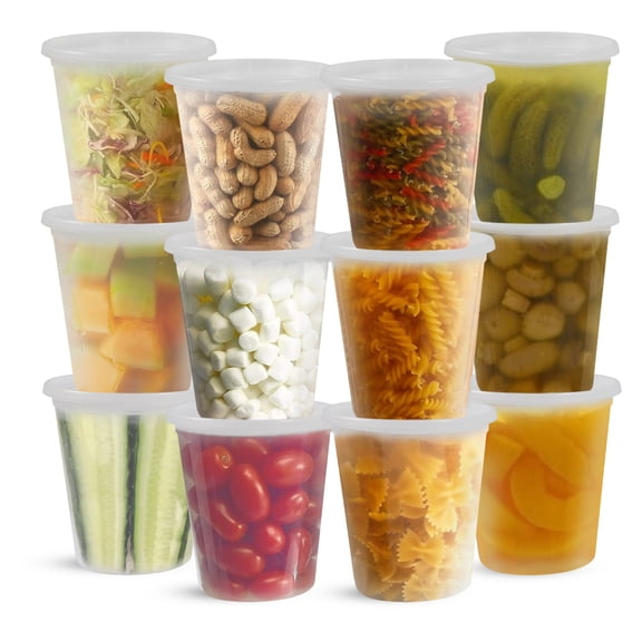 Klex Deli Soup Containers with Airtight Lids, BPA Free, 24 oz, Translucent, 240 Sets