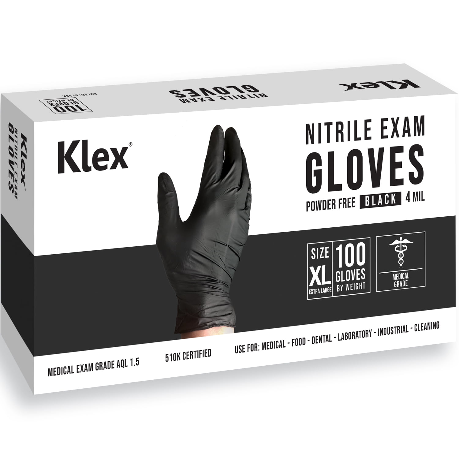 Klex Nitrile Exam Gloves, Powder Free, Latex Free, Medical Grade, Food