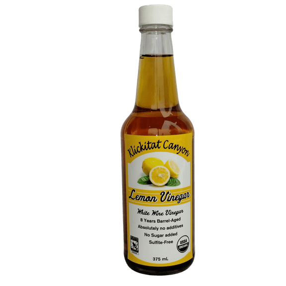 Klickitat Canyon Winery Organic Lemon Vinegar, Vegan, Sulfite-Free, 10 fl oz