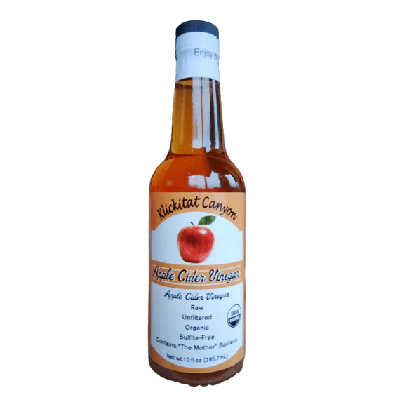 Klickitat Canyon Winery - Organic Raw Apple Cider Vinegar - Probiotic Mother, Vegan, Unfiltered - 10oz bottle