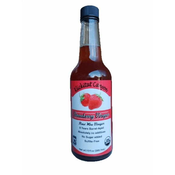 Klickitat Canyon Winery Strawberry Vinegar, Vegan, Sulfite-Free, 10 fl oz