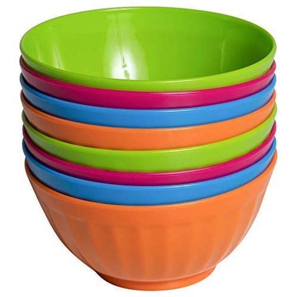 Klickpick Home 6 Inch Plastic Bowls Set of ounce Large Plastic Cereal