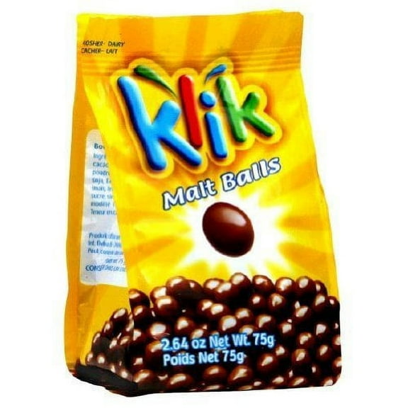 Klik Chocolate Malt Ball Covered 2.64 oz (Pack of 16)