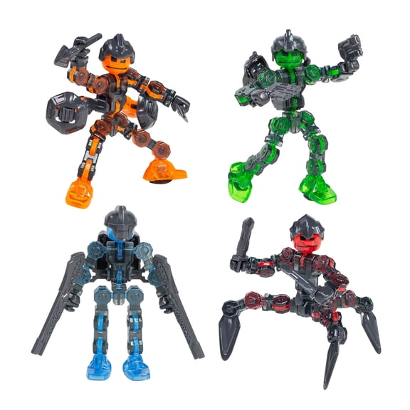 Klikbot - Guardian Series (Clear Mixed Colors 4 Pack) : "Blitz + Sabre + Barrage + Tempest"