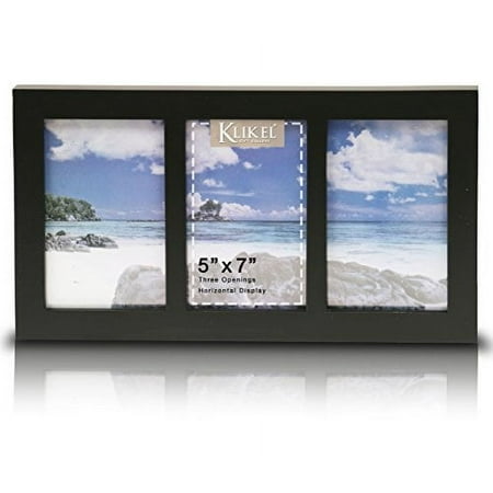 Klikel 5 in x 7 in Solid Black 3 Photo Wood Picture Home