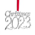 thumbnail image 1 of Klikel Christmas Ornament 2023 - Keepsake Dated 2023 Christmas Ornament - Shiny Silver Christmas Ornament 2023 - 2023 Ornament with Studded Crystals - Ornament for Christmas Tree with Gift Box, 1 of 6