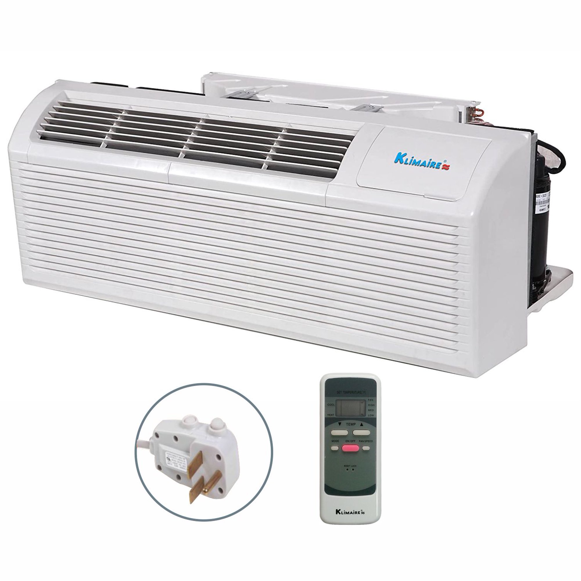 Klimaire 15,000 BTU PTHP/Heat Pump with Remote u0026 3.5 kW Electric Heater  -230V - Walmart.com
