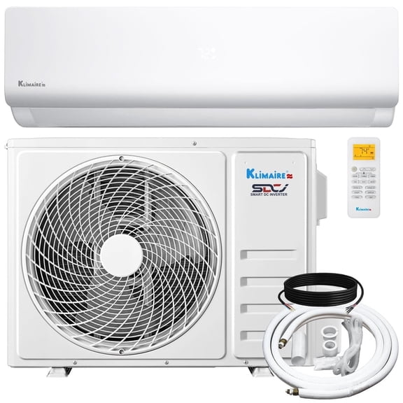 Klimaire 24,000 Btu 17 SEER2 Wall Mounted Ductless Mini-Split Heat Pump Air Conditioner with 16 Ft. Installation Kit -230V