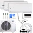 thumbnail image 1 of Klimaire 27,000 BTU Hyper Heat 3-Zone 21 SEER2 Heat Pump Wall Mounted Mini Split Heat Pump System w/ All Inclusive Installation Kits (6,000 BTU +9,000 BTU + 9,000 BTU) - R454B, 1 of 7