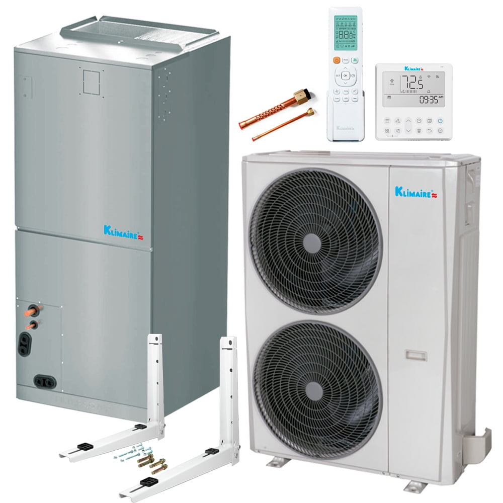 Klimaire 4 Ton 15.6 SEER2 Hyper Heat Central Ducted Multi-Positional Heat Pump Split Air Conditioner 2700 sq. ft.