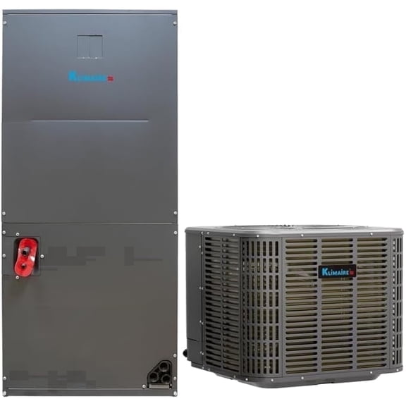 Klimaire 4 Ton Inverter Heat Pump System – 48,000 BTU Central Ducted HVAC Split System w/ Air Handler & Outdoor Condenser – Variable Speed | R454B