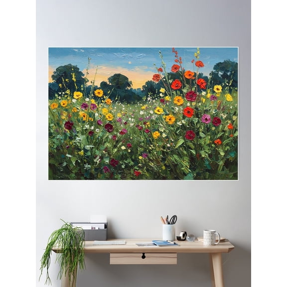 Klimt Flower Garden Poster Wall Art, Modern Wall Decor For Living Room Bedroom, 8x12 UNFRAMED