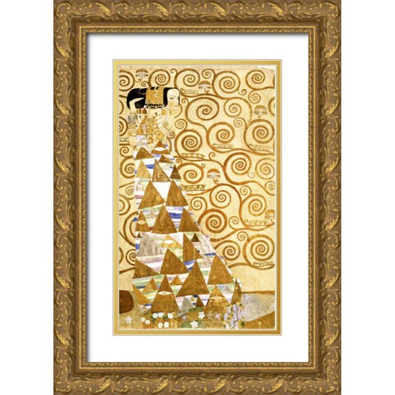 Klimt, Gustav 10x14 Gold Ornate Wood Framed with Double Matting Museum Art Print Titled - Expectation