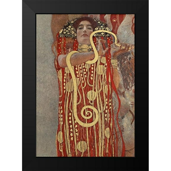 Klimt, Gustav 11x14 Black Modern Framed Museum Art Print Titled - Hygieia