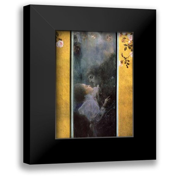 Klimt, Gustav 11x14 Black Modern Framed Museum Art Print Titled - Love 1895