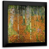 Klimt, Gustav 12x12 Black Modern Framed Museum Art Print Titled - Birch Wood 1903