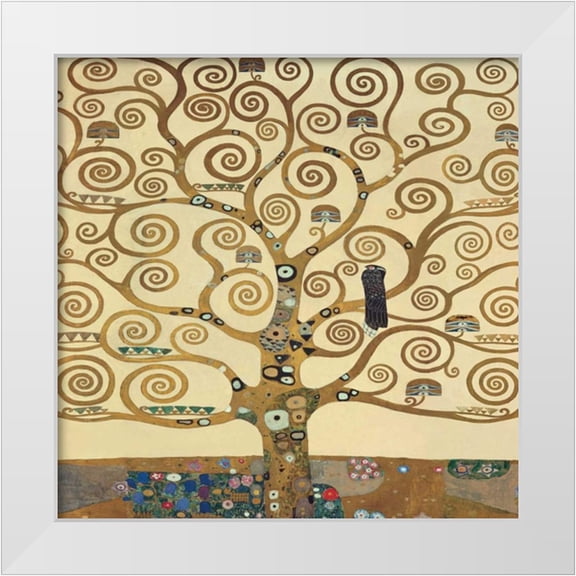 Klimt, Gustav 12x12 White Modern Wood Framed Museum Art Print Titled - The Tree of Life II