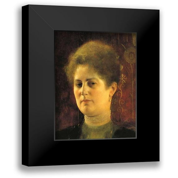 Klimt, Gustav 12x14 Black Modern Framed Museum Art Print Titled - Portrait Of A Woman c. 1894