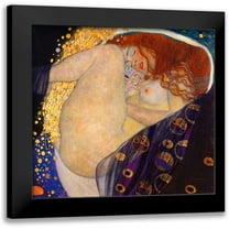 Klimt, Gustav 13x12 Black Modern Framed Museum Art Print Titled - Danae 1908