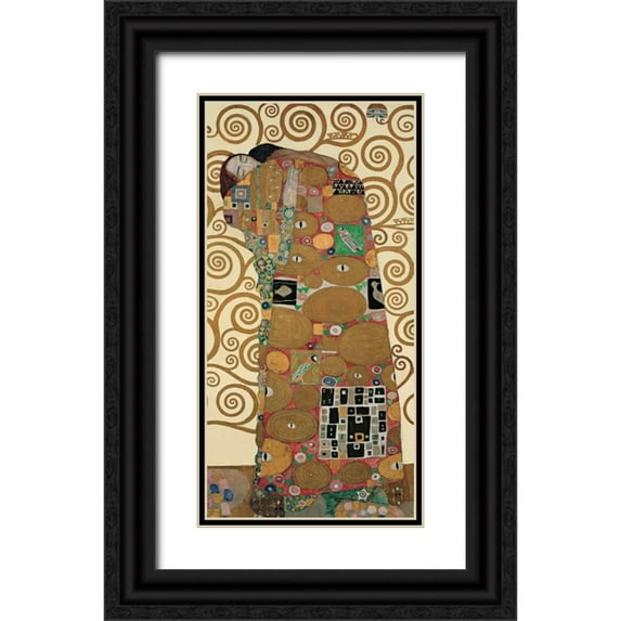Klimt, Gustav 14x24 Black Ornate Wood Framed with Double Matting Museum Art Print Titled - The Tree of Life III