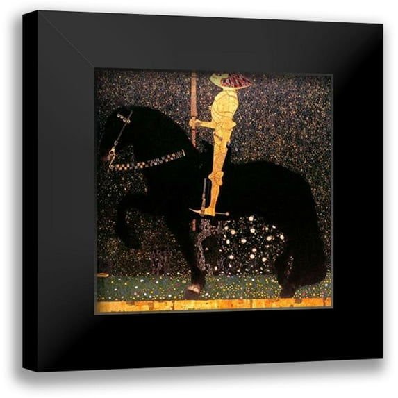 Klimt, Gustav 15x15 Black Modern Framed Museum Art Print Titled - Golden Knight