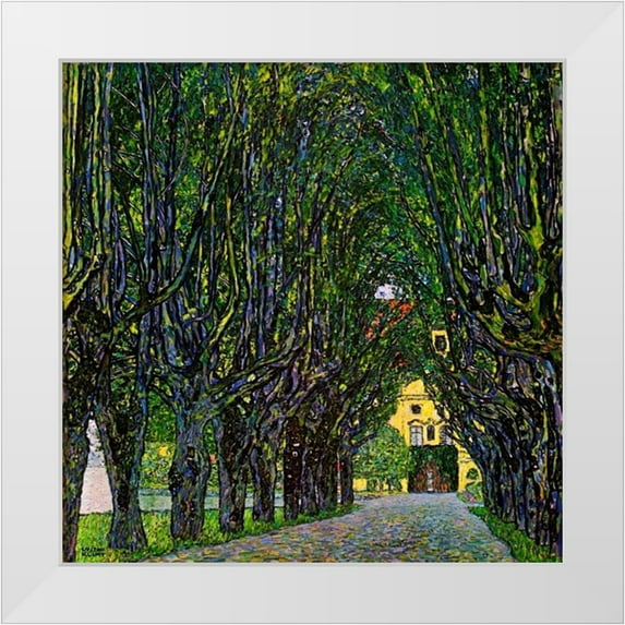 Klimt, Gustav 15x15 White Modern Wood Framed Museum Art Print Titled - Avenue In Schloss Kammer Park 1913