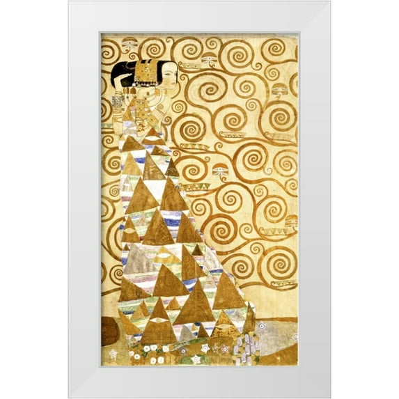 Klimt, Gustav 16x24 White Modern Wood Framed Museum Art Print Titled - Expectation