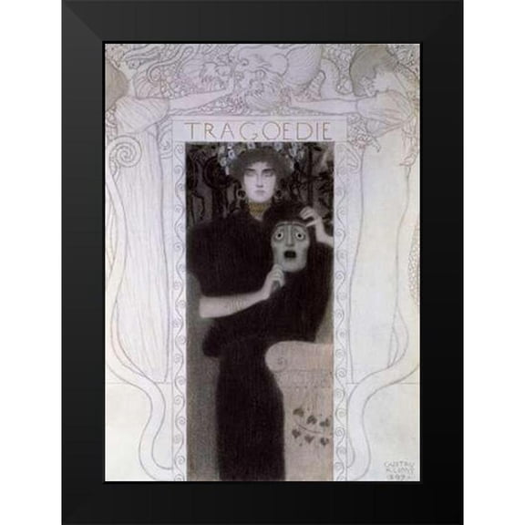 Klimt, Gustav 18x24 Black Modern Framed Museum Art Print Titled - Tragedy 1897