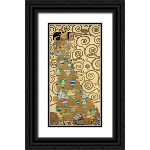 Klimt, Gustav 18x32 Black Ornate Wood Framed with Double Matting Museum Art Print Titled - The Tree of Life I