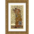 thumbnail image 1 of Klimt, Gustav 19x32 Gold Ornate Wood Framed with Double Matting Museum Art Print Titled - The Stoclet Frieze (right), 1 of 4