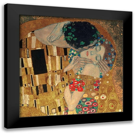 Klimt, Gustav 20x20 Black Modern Framed Museum Art Print Titled - Il bacio