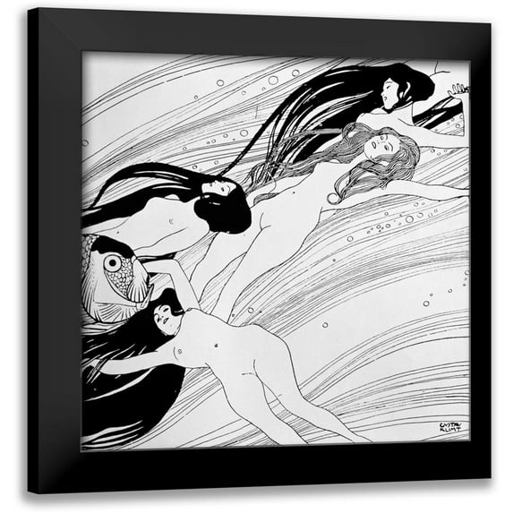 Klimt, Gustav 20x20 Black Modern Framed Museum Art Print Titled - Untitled