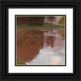thumbnail image 1 of Klimt, Gustav 20x20 Black Ornate Wood Framed with Double Matting Museum Art Print Titled - Tranquil pond near Salzburg, 1 of 4