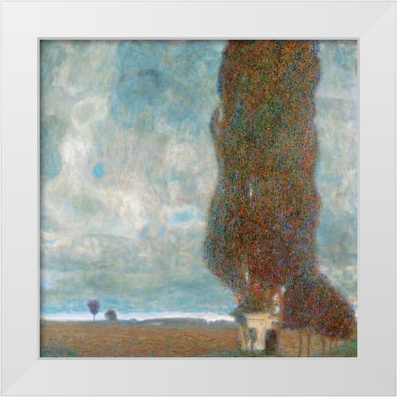 Klimt, Gustav 20x20 White Modern Wood Framed Museum Art Print Titled - Big Poplars