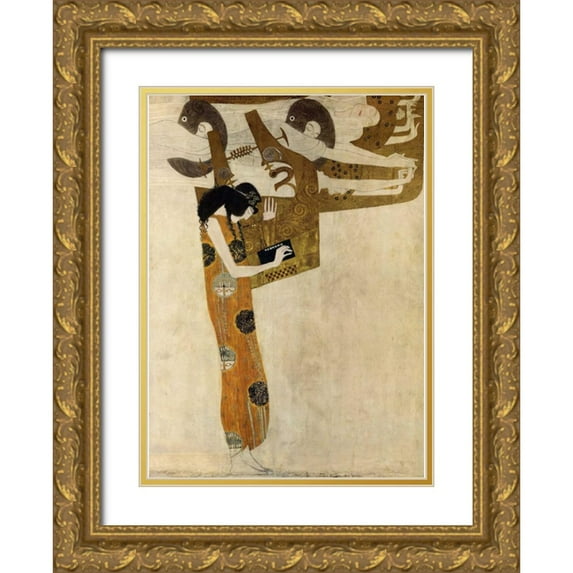 Klimt, Gustav 24x32 Gold Ornate Wood Framed with Double Matting Museum Art Print Titled - Poesie