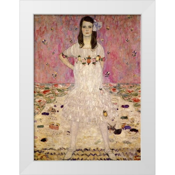 Klimt, Gustav 25x32 White Modern Wood Framed Museum Art Print Titled - Mada Primavesi