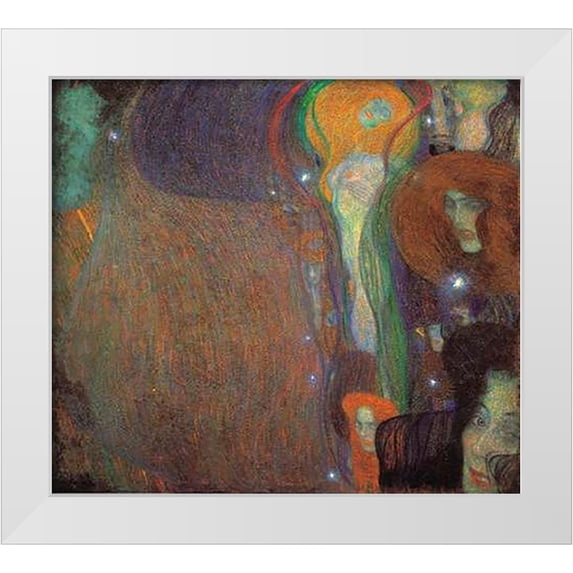 Klimt, Gustav 29x26 White Modern Wood Framed Museum Art Print Titled - Irrlichter 1903