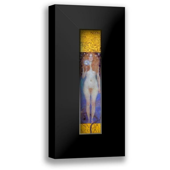 Klimt, Gustav 6x14 Black Modern Framed Museum Art Print Titled - Nuda Veritas 1899