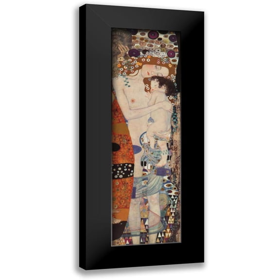 Klimt, Gustav 7x14 Black Modern Framed Museum Art Print Titled - Three Ages of Woman