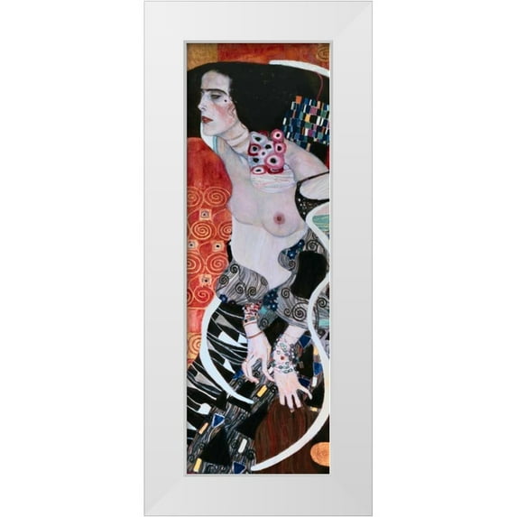 Klimt, Gustav 7x14 White Modern Wood Framed Museum Art Print Titled - Salome