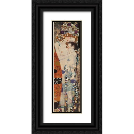 Klimt, Gustav 8x18 Black Ornate Wood Framed with Double Matting Museum Art Print Titled - Three Ages of Woman